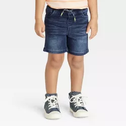 Toddler Boys' Super Stretch Pull-On Jean Shorts - Cat & Jack™ Dark Blue