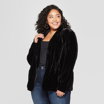 women's plus size velvet jackets