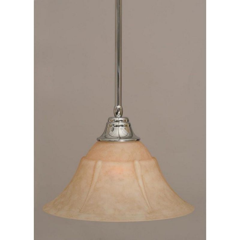 Toltec Lighting Any 1 - Light Pendant in  Chrome with 14" Italian Marble Shade, 1 of 2