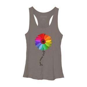 Adult Design By Humans Free Mom Hugs Pride Rainbow Sunflower By Avocato Racerback Tank Top - 1 of 2