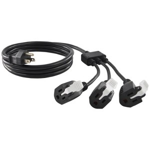 Conntek Indoor 6 ft. L Black 1 to 3 Outlet Cord 14/3 SJT 18/3 SVT - 1 of 1