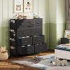10-Drawer Fabric Dresser, Sturdy Metal Frame Organizer Unit with Side Pockets and Hooks for Bedroom, Living Room, Hallway, Black - 2 of 4