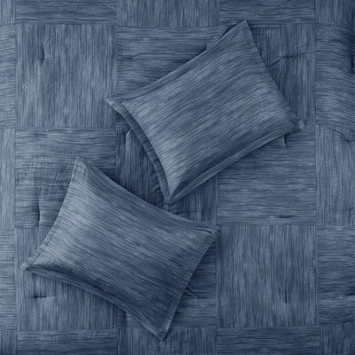 Navy Queen Reversible Microfiber Comforter Set