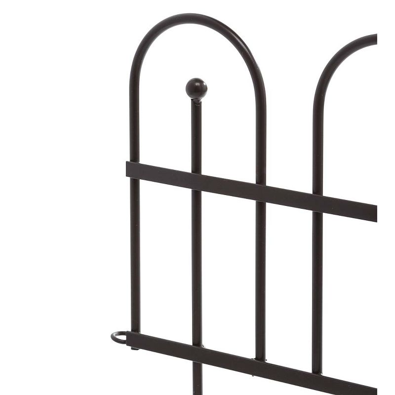 Plow & Hearth - Pewter Wrought Iron Fence - Outdoor Garden Edging with Decorative Design, 5 of 12