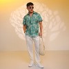 Campus Sutra Men Men's Sea Green Breezy Foliage Shirt - 4 of 4