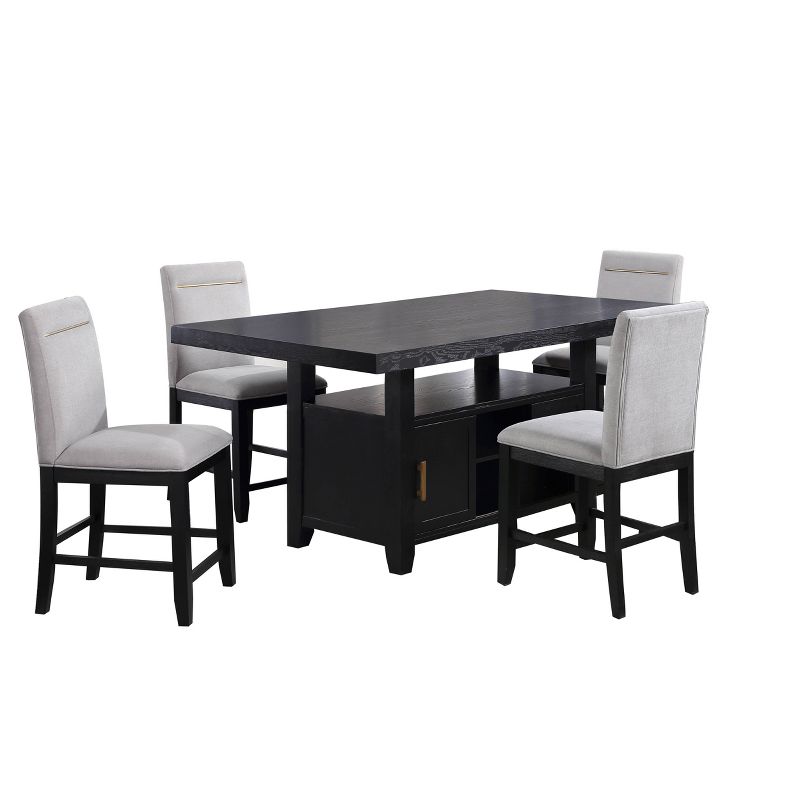 5pc Yves Counter Height Dining Set with Storage Rubbed Charcoal - Steve Silver Co., 1 of 12