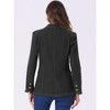 Allegra K Women's Notched Lapel Denim Single Breasted Shoulder Pad Business Casual Blazer - 3 of 4