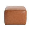 PAGED 30 Inch PU Leather Ottoman, Modern Square Vanity Chair Footrest Ottoman with High-density Foam Padding for Living Room, Bedroom - 3 of 4