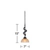 Franklin Iron Works Oil Rubbed Bronze Mini Pendant Light 7" Wide Farmhouse Industrial Rustic Amber Glass Bowl Shade for Dining Room Kitchen Island - 4 of 4