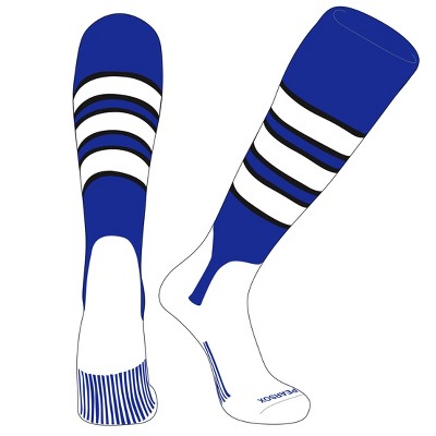 PEAR SOX OTC Baseball Softball Stirrup Socks (C, 5in) Royal, Black, White