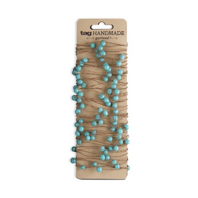 tagltd Glass Bead And Wire Garland Turquoise Christmas Xmas Holiday Home Decor
