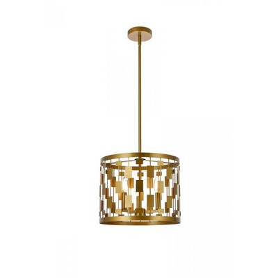 Elegant Lighting Levante 3 lights pendant in brass