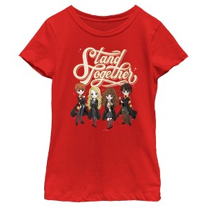Girl's Harry Potter Stand Together Anime Friends T-Shirt - 1 of 4