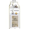 Wine Bar Cabinet with Large Storage Space and Detachable Wine Rack, Wine Cabinets with Glass Holder and Mesh Door for Dining Room, Living Room - 4 of 4