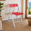 LeisureMod Menno Folding Dining Chair with Stainless Steel Frame, Compact and Durable Design for Kitchen, Balcony, Patio, Garden, Office, or Event Use - 2 of 4