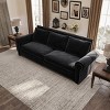 King Size Chesterfield Sofa Bed, 3 in 1 Convertible Bed with Nailhead Trim & Rolled Arm, Iron Frame Sofa Bed with Cotton Filling-Baofuwish - 3 of 4