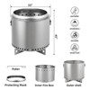 TROPOW 16.5" Smokeless Fire Pit - Portable Stainless Steel Camping Stove with Cross Bracket for Outdoor Wood Burning (Silver, 1-Pack) - 2 of 4