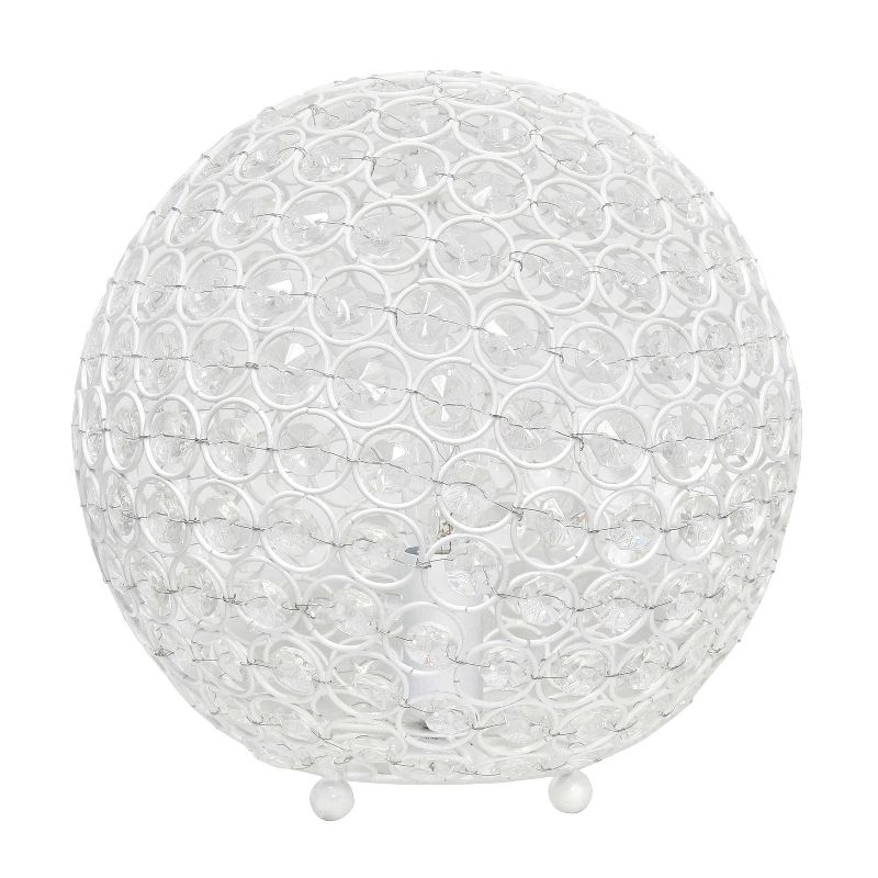 10" Elipse Medium Contemporary Metal Crystal Round Orb Table Lamp - Lalia Home, 1 of 10