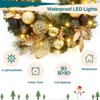 Pre-Lit Christmas Wreath 22 Inches Waterproof LED Wreath with Pinecones, Red Berries & Festive Ornaments for Front Door, Porch, Fireplace Decor - 4 of 4