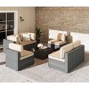 Celebalcony 7 Piece Outdoor Patio Seating Group with Cushions Yellow - 2 of 4