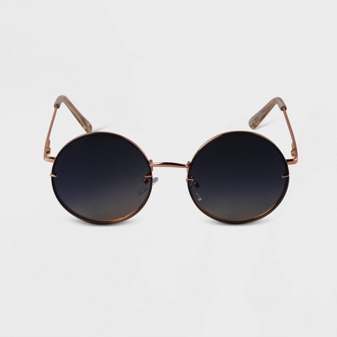 Women's Oversized Metal Round Sunglasses - A New Day™ Gold : Target