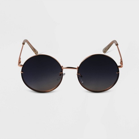 Women s Oversized Metal Round Sunglasses A New Day Gold Target