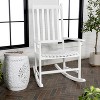 Seagrove Farmhouse Classic Slat-Back 350-LBS Support Acacia Wood Outdoor Rocking Chair- JONATHAN Y - 2 of 4