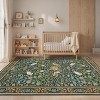 Floral Area Rug – Washable, Non-Slip, Soft, Low Pile for Living Room, Dining Room, Bedroom, Office - 3 of 4