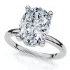Pompeii3 2 1/10Ct Oval Diamond Side Halo Engagement Ring 14k Gold or Platinum Lab Created - 3 of 4