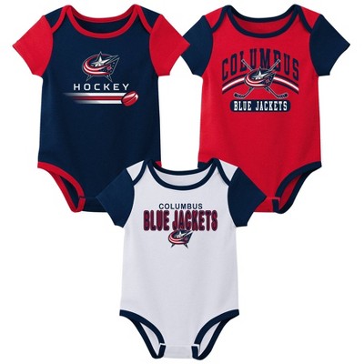 NHL Columbus Blue Jackets Boys' 3pk Bodysuit