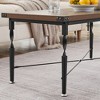 VECELO 3-Piece Coffee Table Set with Storage Drawers, End/Side Table Set for Living Room or Office, Industrial Metal Frame, Brown - 4 of 4