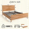 brafabhome Hand-woven Queen Bed Frame with Headboard and Footboard Bamboo Bed with Metal Frame and Metal Slats, No Box Spring Needed, 1000lbs - 2 of 4
