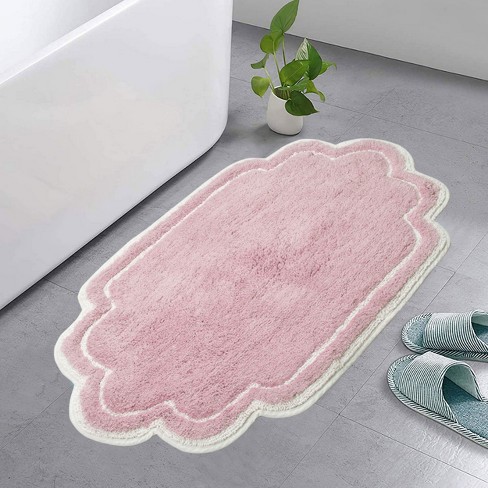 21"x34" Allure Collection Pink Cotton Tufted Bath Rug - Home Weavers ...