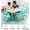 Jojoka Kids Table and 6 Chairs Set,Height Adjustable Toddler Table and Chair Set with Desktop and Non-Slip Legs,Lake blue - 4 of 4