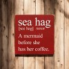 Slickblue Funny Mermaid Wood Sign, Routed Slot for Hanging, Wall or Shelf Decor, Rustic Look, 7x7 Size, Color Options - 3 of 3