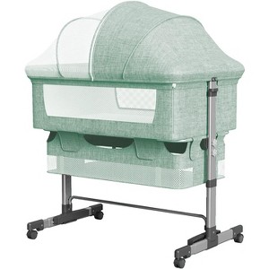 KTMBDW Baby Bassinet Bedside Crib, 3-in-1 Baby Bassinet Bedside Sleeper with Mattress and Soft,Breathable Sheet,Height Adjustable, Stable for Newborns - 1 of 4