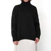 Womens Turtleneck Sweater Long Sleeve Loose Fit Sweater Drop Shoulder Oversized Sweater Cozy Knitwear Womens Jumper Winter Tops - 2 of 4