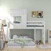 Whisen Playhouse Style L-Shaped Twin Over Full Bunk Bed with Built-in Ladder and Guardrails - 2 of 4