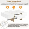 Whisen Minimalist High Gloss Coffee Table with 2 Drawers - 3 of 4