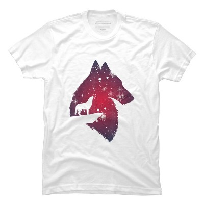 Men's Design By Humans Funny Christmas wolf with snowfall outfit adults baby kids T-Shi By NekoShop T-Shirt