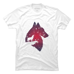 Men's Design By Humans Funny Christmas wolf with snowfall outfit adults baby kids T-Shi By NekoShop T-Shirt - 1 of 4