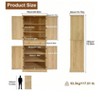 Natural Oak- Kitchen Pantry Storage Cabinet With 4 Doors And 4 Adjustable Shelves, 72" Tall Farmhouse Food Pantries With 1 Drawer For Living Room, K - 3 of 4