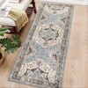 Area Rug with Rubber Backing Vintage Washable Rug Soft Foldable Carpet Low Pile Boho Rugs - 4 of 4