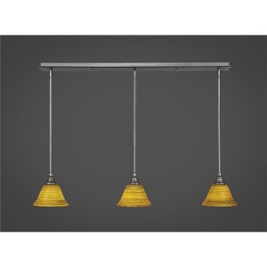 Toltec Lighting Any 3 - Light Chandelier in  Brushed Nickel with 7" Firré Saturn Shade - 1 of 1