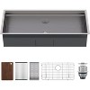 AMERLIFE Undermount Workstation Kitchen Sink, 16 Gauge 304 Stainless Steel Single Bowl Sink with Cutting Board, Drying Rack & Drain Assembly - 3 of 4