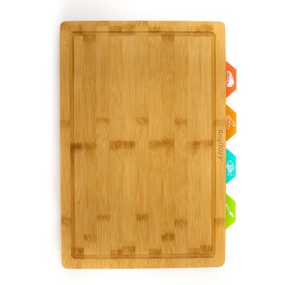 BergHOFF Bamboo Cutting Board Set with 4 multi-colored flexible cuttin