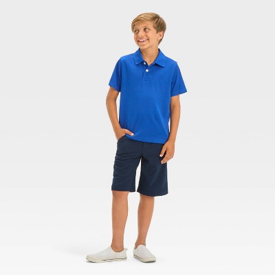 Детские Cat & Jack Boys' Short Sleeve Performance Uniform Polo Shirt - Cat & Jack™ Light Blue XS: Doubleknit Fabric — фото 3