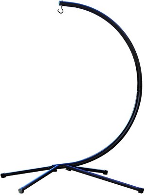 85" Black Powder-Coated Steel Hammock Chair Stand