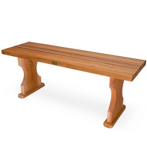 All Things Cedar 45 Inch Cedar Wooden Backless Bench, Indoor Outdoor Seating with Portable Design for Patio or Bathroom Shower, Natural - 1 of 4