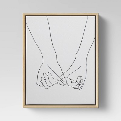 Holding Hands Framed Wall Canvas Black/White - Opalhouse™